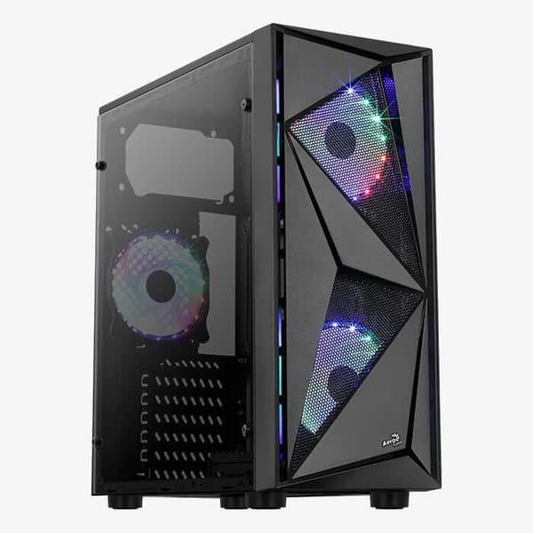 AeroCool Glider Cosmo-A-BK-v2 Midi Tower Svart - AEROPGSGLIDER-2RGB-A Svart
