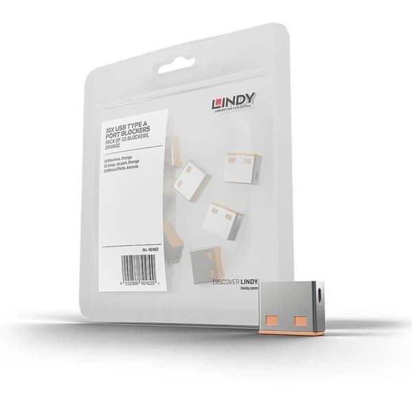 LINDY USB-portblockerare - 10 st - Orange