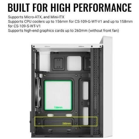 AeroCool PC-fodral CS-109 RGB USB 3.0 Mini Tower vit - 4711099472383