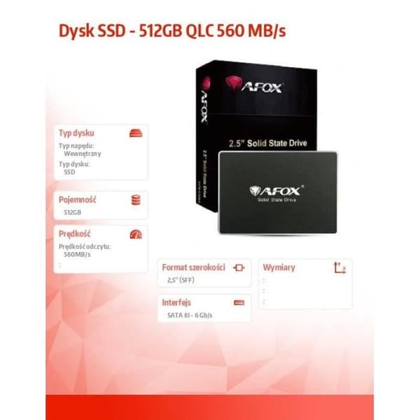 AFOX SSD 512GB QLC 560 - 4897033782227