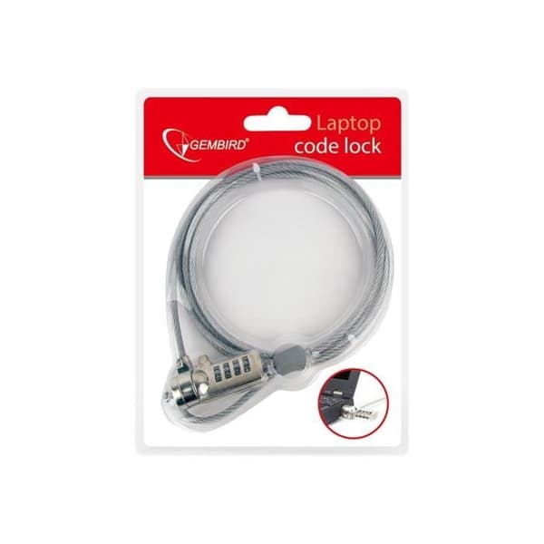 Kabel för låsning av notebook - Gembird - LK-CL-01 - 1.8 m - Grå