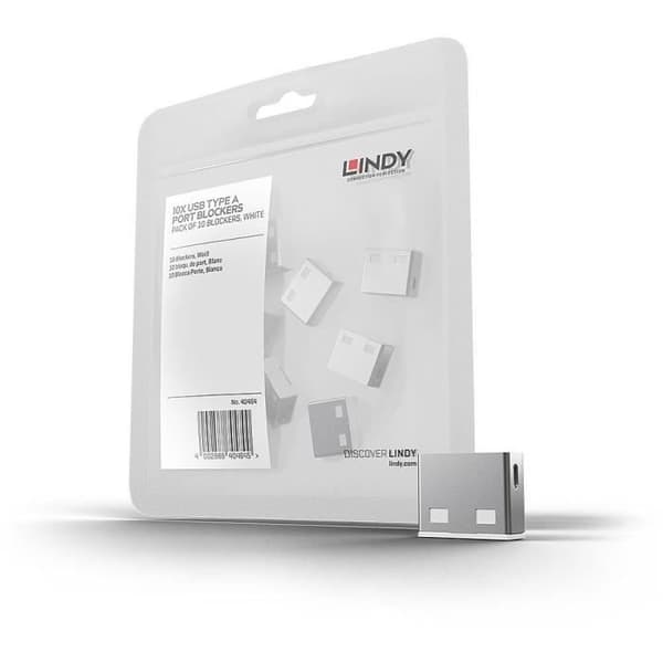 LINDY USB-portblockerare - 10 st - Vit