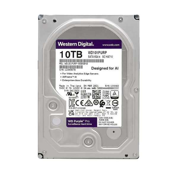 Western Digital intern enhet WD Purple Pro 10TB 3,5 256MB SATAIII/72000rpm - 0718037889368