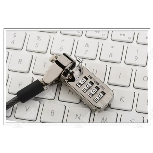 TD®-kabel stöldskyddshänglås pc laptop fast med 4-siffrig kod utanför kombinationslåslås säkerhetslås