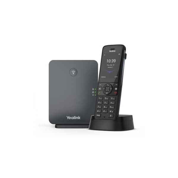 DECT-telefon - YEALINK - W70B + W78H - Färg Vit - Komplett Set - Trådlös Kommunikation Svart