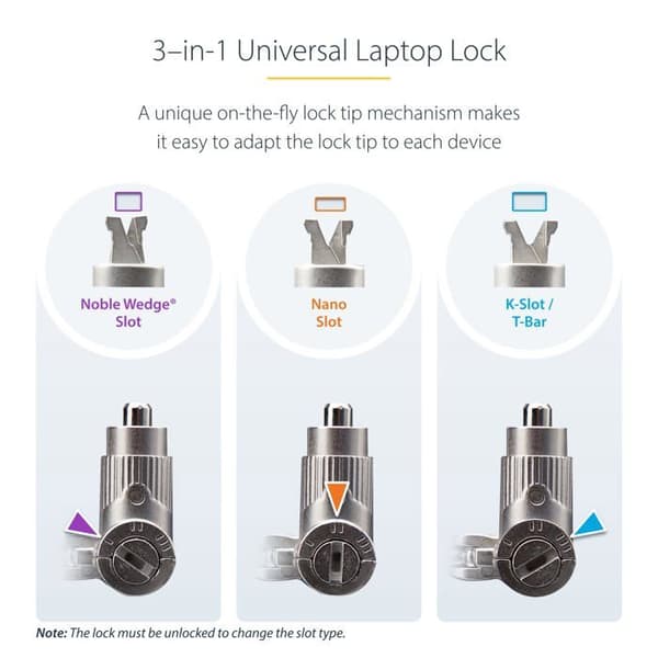 System antivirusskydd - säkerhetstillbehör från Startech - UNIVMK25-LAPTOP-LOCK