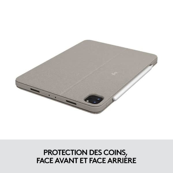Aftageligt tastaturcover - LOGITECH - Combo Touch - Til iPad Pro 11-tommer (1., 2., 3. og 4. generation) - Sandfarvet