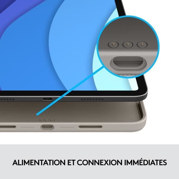 Aftageligt tastaturcover - LOGITECH - Combo Touch - Til iPad Pro 11-tommer (1., 2., 3. og 4. generation) - Sandfarvet