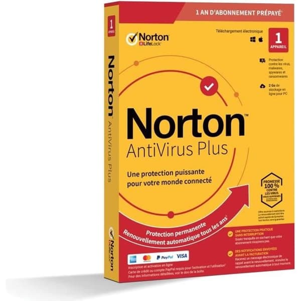 NORTON Antivirus Plus 2 GB FR 1 Användare 1 Enhet - 12 MB STD RET ENR MM