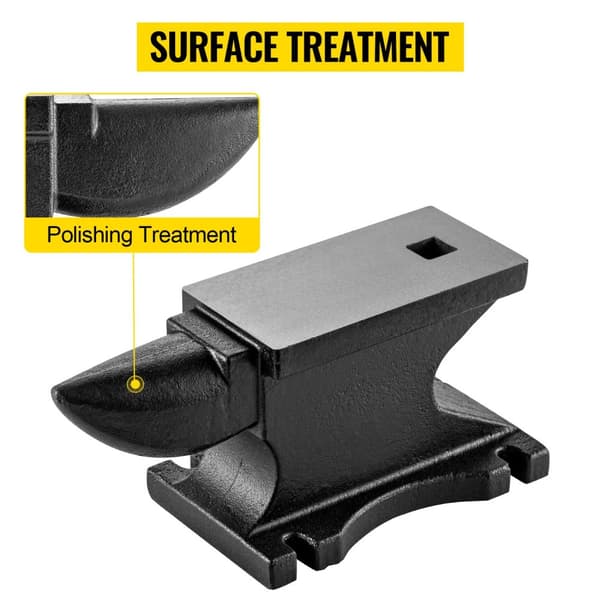 25kg städ med 2,4x 2,4cm fyrkantshål och hörn, 21,8x10,4cm stor arbetsyta, gjutjärnsstruktur, poleringsbehandling, robust och stabil