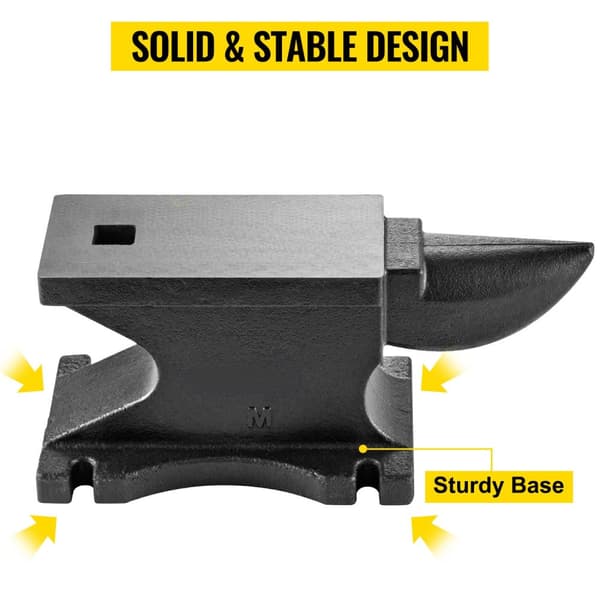 25kg städ med 2,4x 2,4cm fyrkantshål och hörn, 21,8x10,4cm stor arbetsyta, gjutjärnsstruktur, poleringsbehandling, robust och stabil