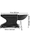 Miniatyrbild 9 av 9: 25kg städ med 2,4x 2,4cm fyrkantshål och hörn, 21,8x10,4cm stor arbetsyta, gjutjärnsstruktur, poleringsbehandling, robust och stabil