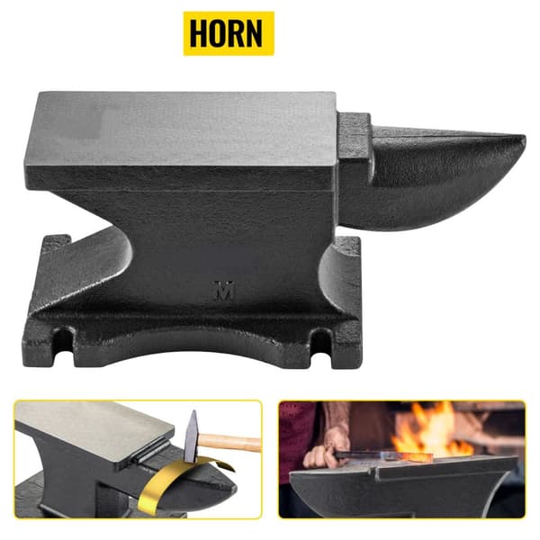 11kg städ med hörn och 17,2x8,9cm stor arbetsyta, gjutjärnsstruktur, poleringsbehandling, robust och stabil