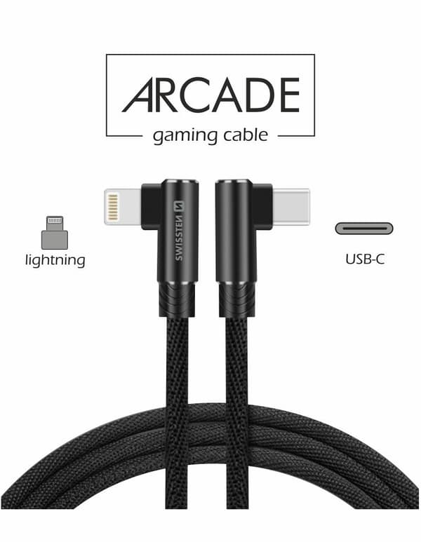 Swissten L Type Textile Universal Quick Charge 3.1 USB-C to Lightning Data and Charging Cable 1.2m