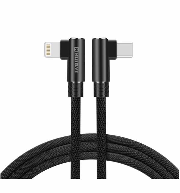 Swissten L Type Textile Universal Quick Charge 3.1 USB-C to Lightning Data and Charging Cable 1.2m