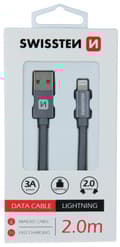 Miniatyrbilde 1 av 4: Swissten Textile Fast Charge 3A Lightning Data and Charging Cable 2m