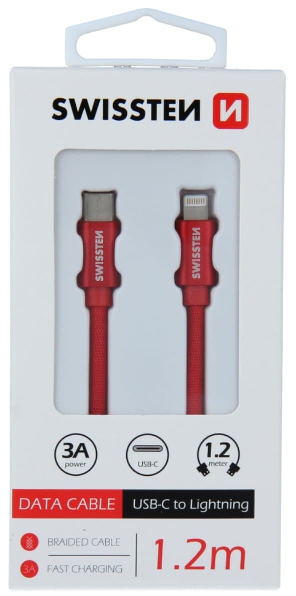 Swissten Textile USB-C To Lightning Data and Charging Cable Fast Charge / 3A / 1.2m
