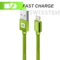 Miniatyrbilde 4 av 6: Swissten Datový Kabel Textile Usb / Lightning 1,2 M Zelený