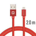 Miniatyrbild 3 av 4: Swissten Datový Kabel Textile Usb / Lightning 2,0 M Červený