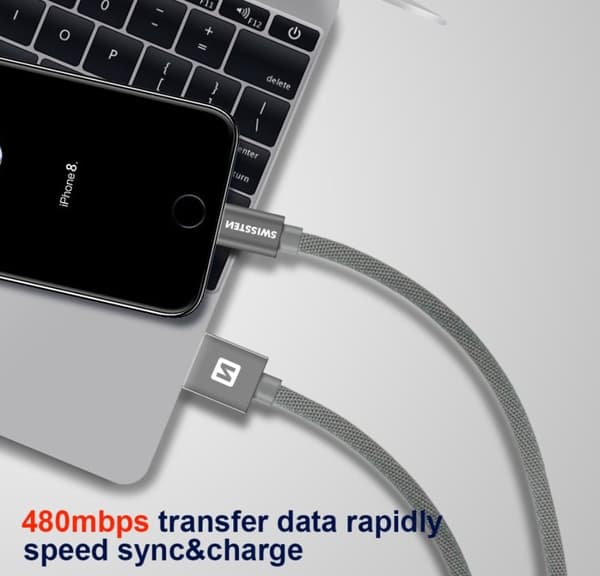 Swissten Datový Kabel Textile Usb / Lightning 2,0 M Zlatý