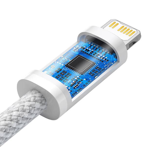 CABLU alimentare si date Baseus Dynamic, Fast Charging Data Cable pt. smartphone, USB Type-C la Lightning Iphone PD 20W, braided, 2m, alb "CALD000102"