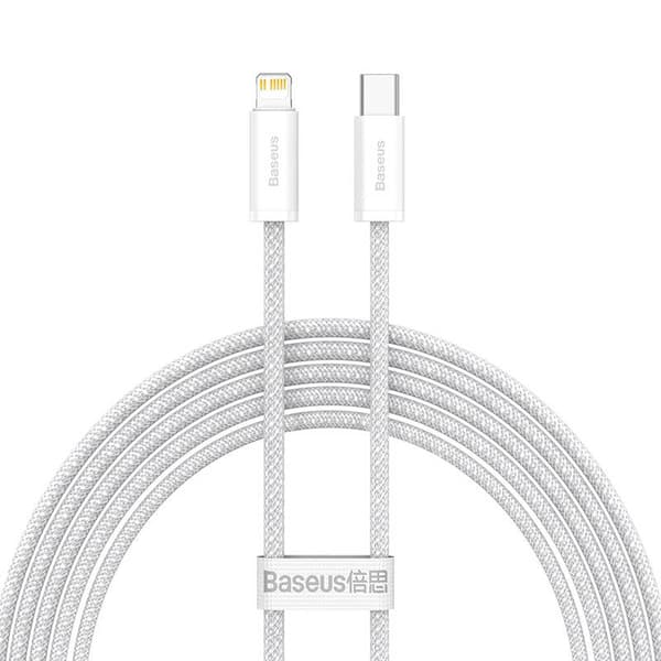 CABLU alimentare si date Baseus Dynamic, Fast Charging Data Cable pt. smartphone, USB Type-C la Lightning Iphone PD 20W, braided, 2m, alb "CALD000102"