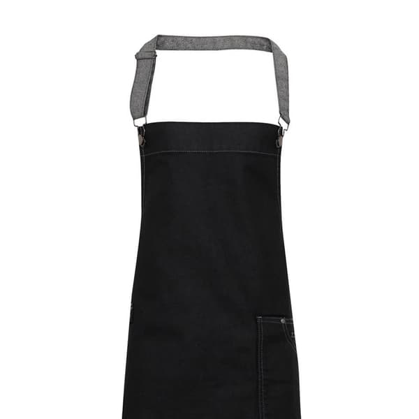 Premier Unisex vuxna District Waxed Look Denim Bib förkläde