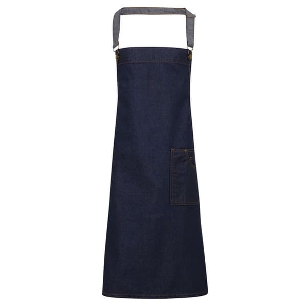Premier Unisex voksen distrikt med voksbehandlet denimforklæde Indigo Denim One Size