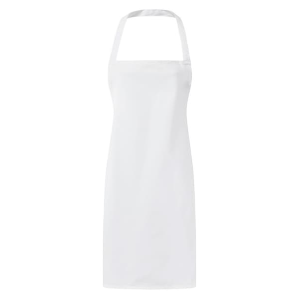 Premier Ladies/Womens Essential Bib Apron / Catering Workwear White One Size