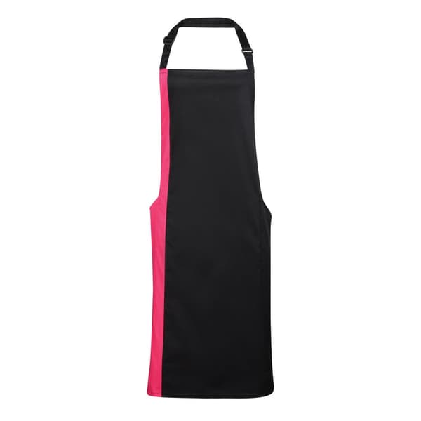 Premier Unisex kontrastfärgat arbetsförkläde förkläde Black/ Hot Pink One Size