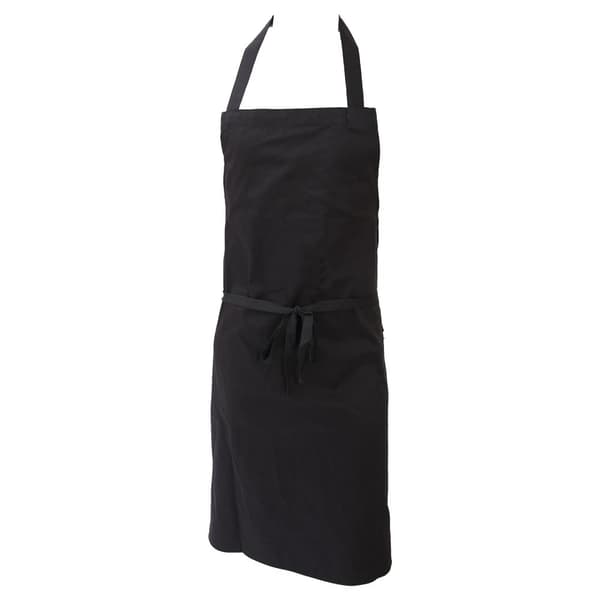 Dennys Unisex polybomuldsforklæde uden lomme til arbejdstøj Black One Size
