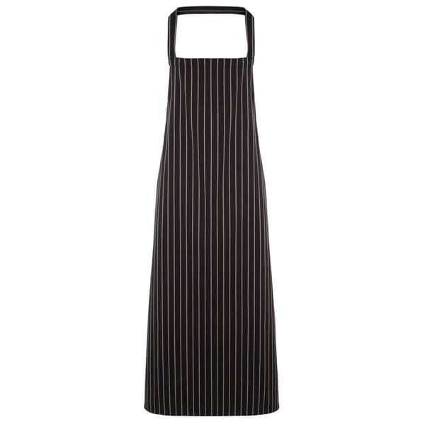 Premier Stribet forklæde / arbejdstøj til damer/kvinder (slagtere) Black/ Grey One Size