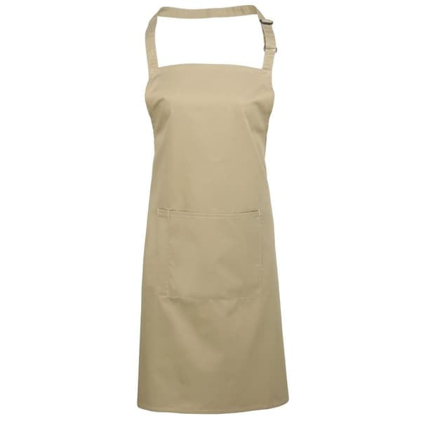 Premier Ladies/Womens Colours Bip förkläde med ficka / arbetskläder Khaki One Size