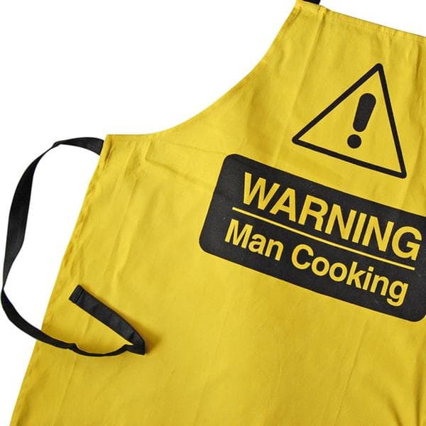 Förkläde - Warning, Man Cooking