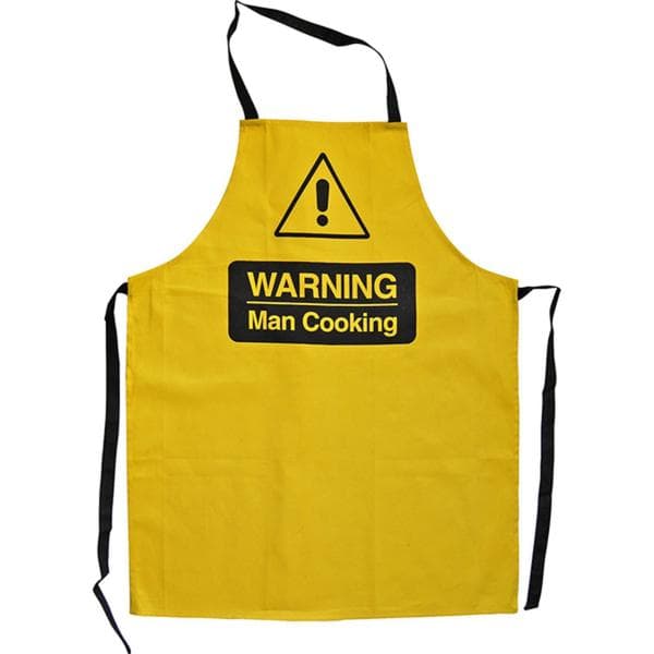 Förkläde - Warning, Man Cooking