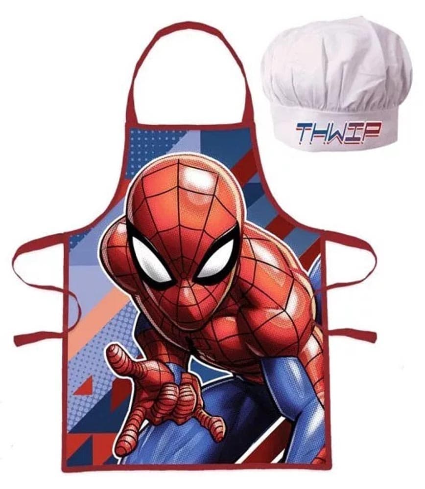 Spider Man forklæde og kokkehue