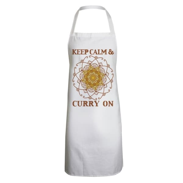 Grindstore Unisex forklæde til voksne med fuld forklæde til Keep Calm & Curry On