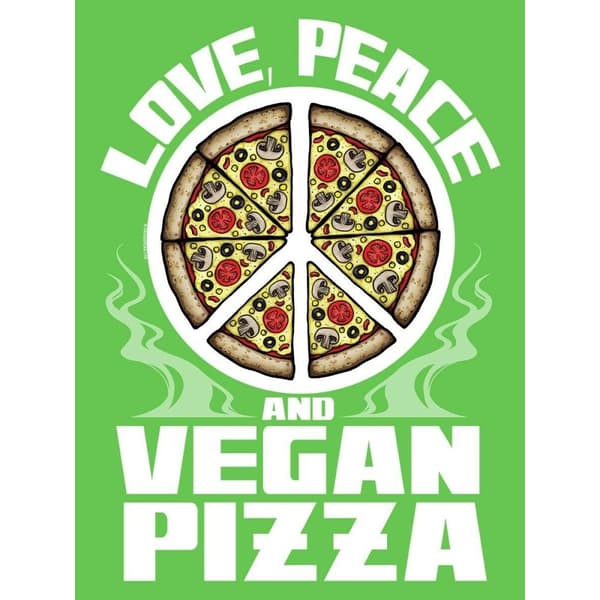 Grindstore Unisex voksen kærlighed kærlighed fred og vegansk pizza fuld forklæde