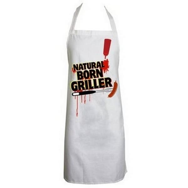 Grindstore Unisex voksen Natural Born Griller-forklæde White One Size