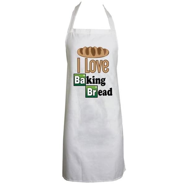 Grindstore Jeg elsker at bage brød forklæde White One Size
