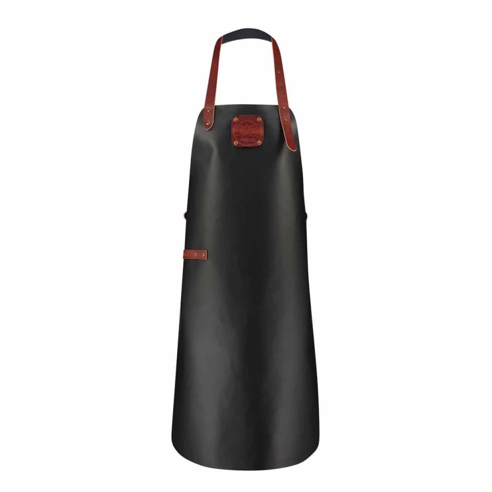 Klassiskt Läderförkläde XXL - Pure Black/Cognac