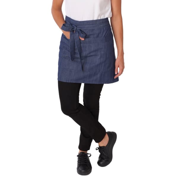 Dennys Unisex Adult Denim Contrast Pocket Waist Apron Dark Blue One Size