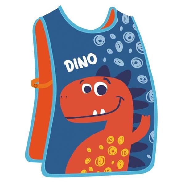 Ärmlöst barnförkläde - Dino dinosaurier - Vit - PVC