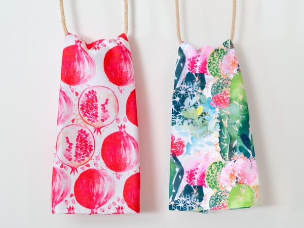 Set med MS HOME/2x38x60/TROPICAL FRUITS köksdukar