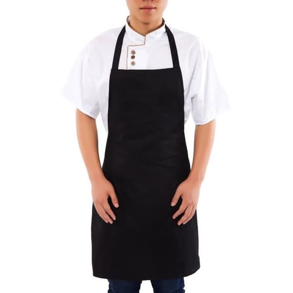 Klassiskt design Köksförkläde Chef Haklapp, Svart