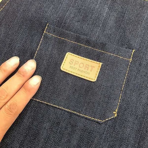 Antifouling denim köksförkläde - MÄRKE - stor storlek 84x68cm