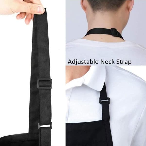 2-pack vattentäta köksförkläden, justerbart förkläde med fickor för familjematlagning, restaurang, trädgård, grill, skola, café