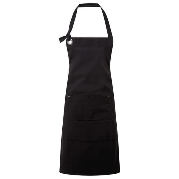Premier Fickförkläde i bomullscanvas för vuxna, unisex Black One Size