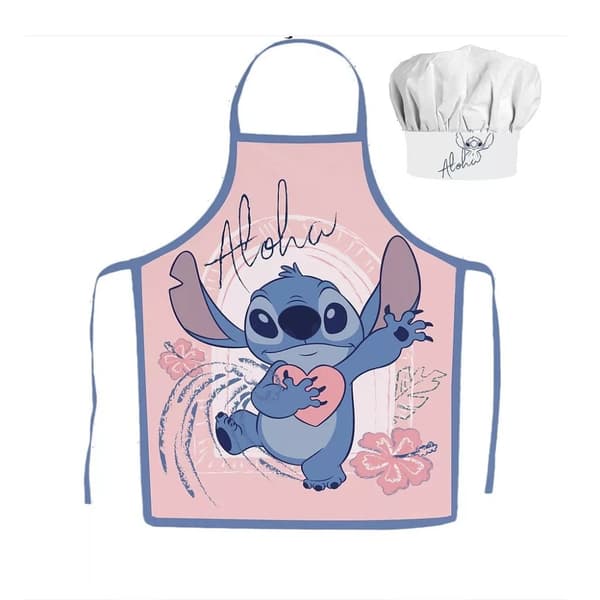 Kockkläder för Barn Förkläde och Kockmössa Lilo och Stitch Rosa