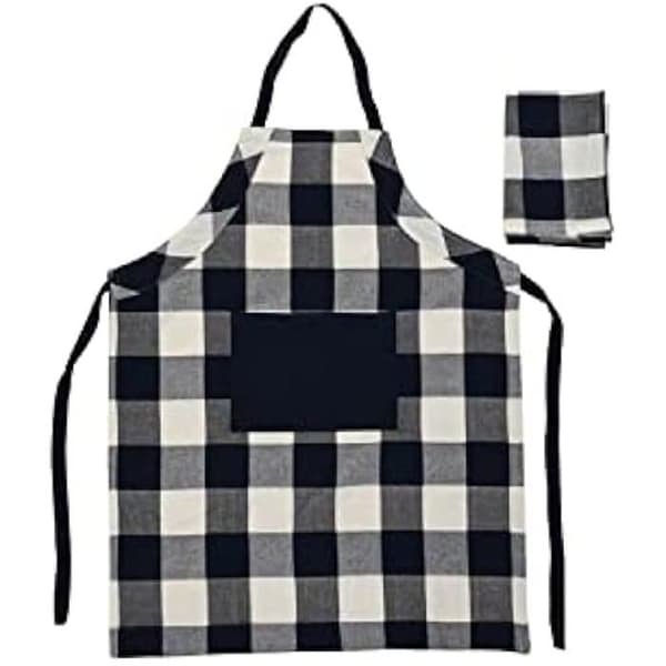 Förkläde - DKD HEMINNREDNING - Standard - Bomull - Blått och vitt - 70 x 85 cm med ficka